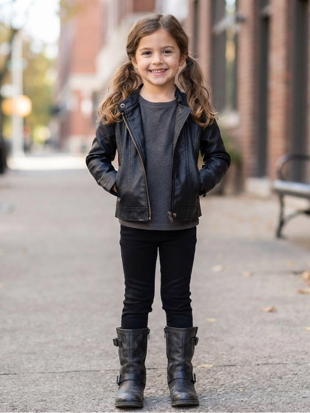 Gymboree Black Faux Leather Jacket for Kids